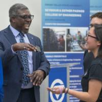 Dean Ogundipe talking during reception 5